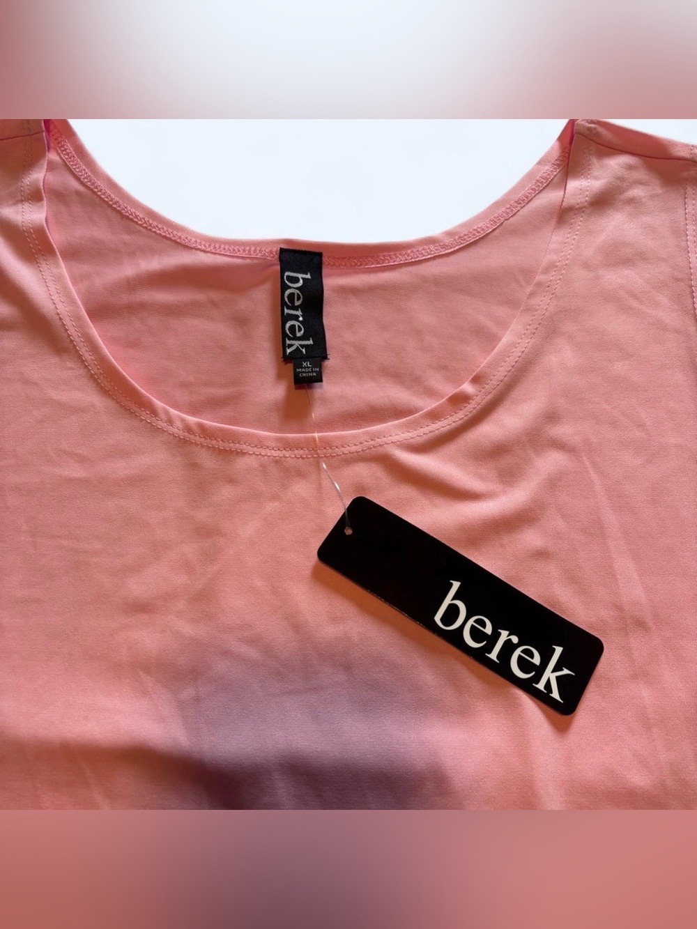 NWT Berek Women Tank Top Size XL Light Pink Scoop Neck Sleeveless Knit Solid